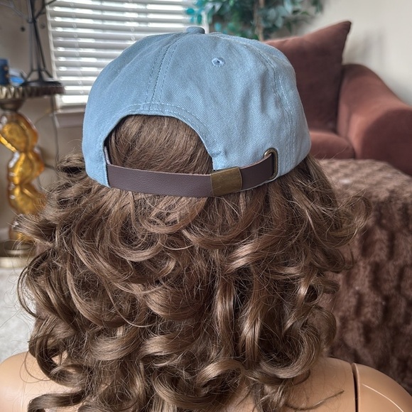 NWOT POL Two-Tone Blue & Tan Cap Adjustable Baseball Hat 100% Cotton Sporty - Picture 9 of 16